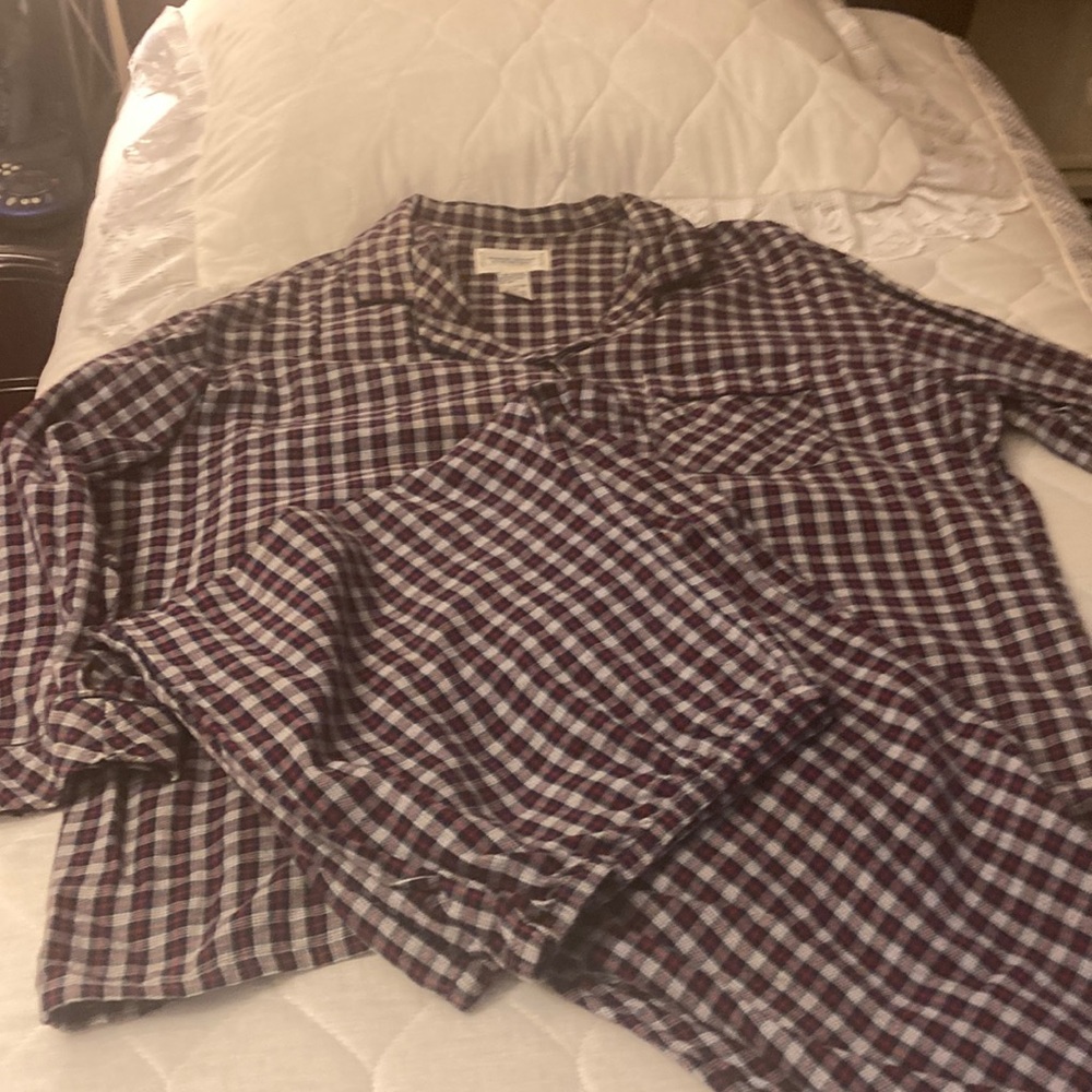 Amanda Stewart sears size 3X plaid flannel hundred percent cotton pajama set